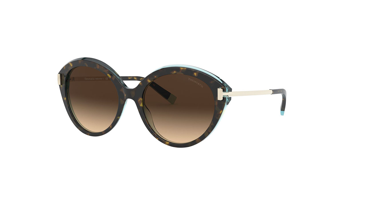 Paire de lunettes de soleil Tiffany Tf4167 /s couleur brun - Côté à angle - Doyle