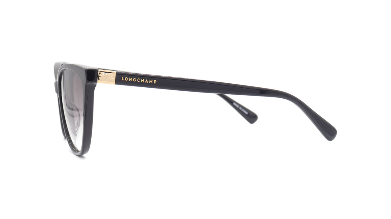 Paire de lunettes de soleil Longchamp Lo659s couleur noir - Côté droit - Doyle