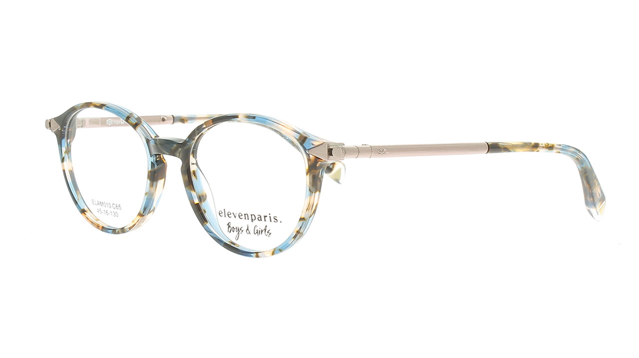 Paire de lunettes de vue Little-eleven-paris Elam010 couleur bleu - Côté à angle - Doyle