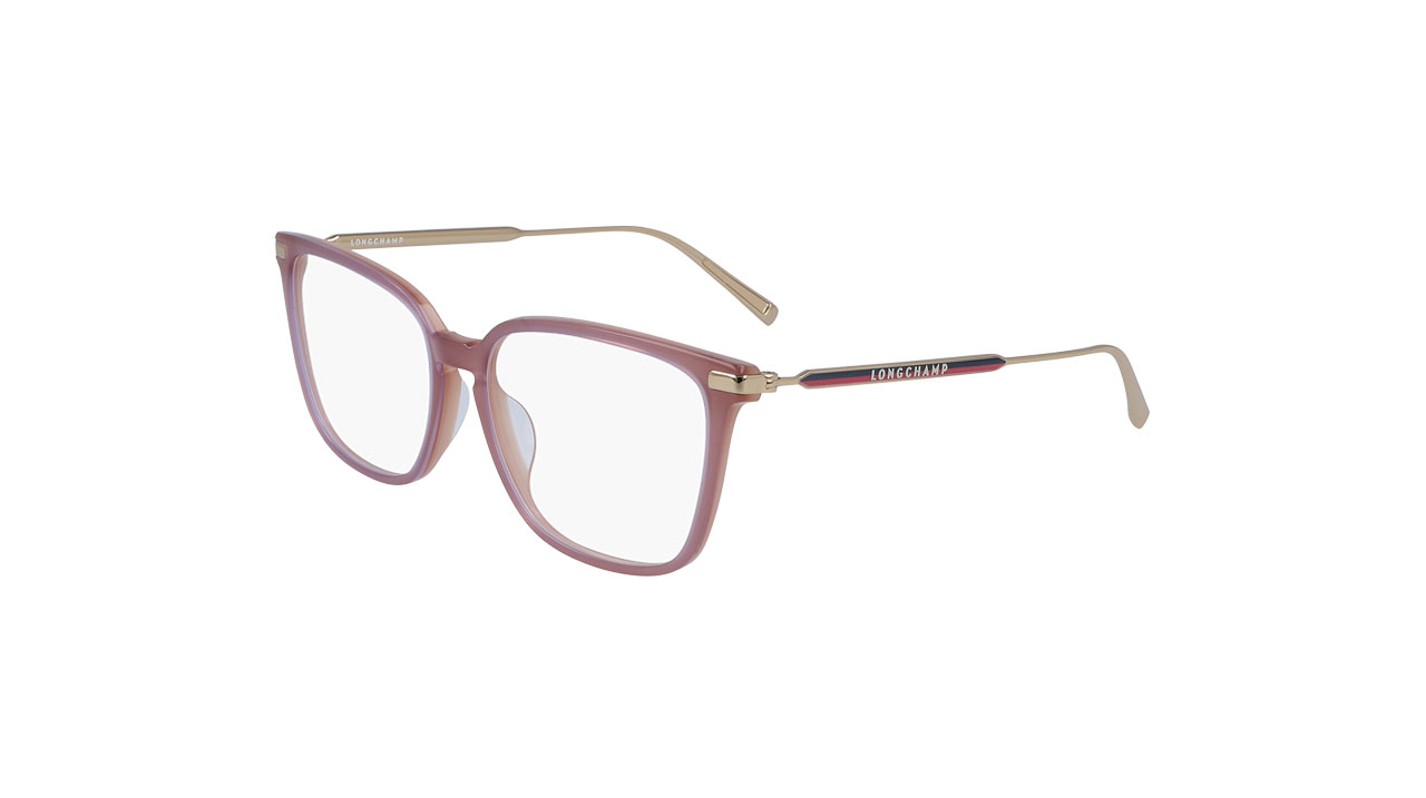 Paire de lunettes de vue Longchamp Lo2661 couleur rose - Côté à angle - Doyle