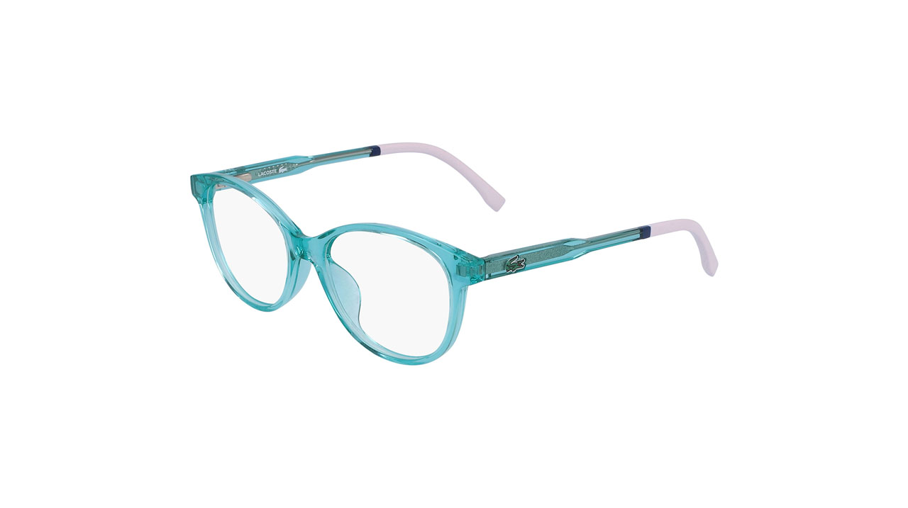 Paire de lunettes de vue Lacoste L3636 couleur turquoise - Côté à angle - Doyle