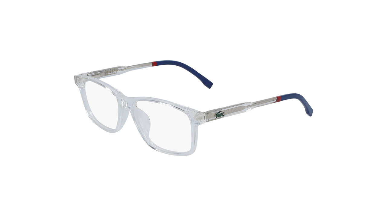 Paire de lunettes de vue Lacoste L3637 couleur cristal - Côté à angle - Doyle