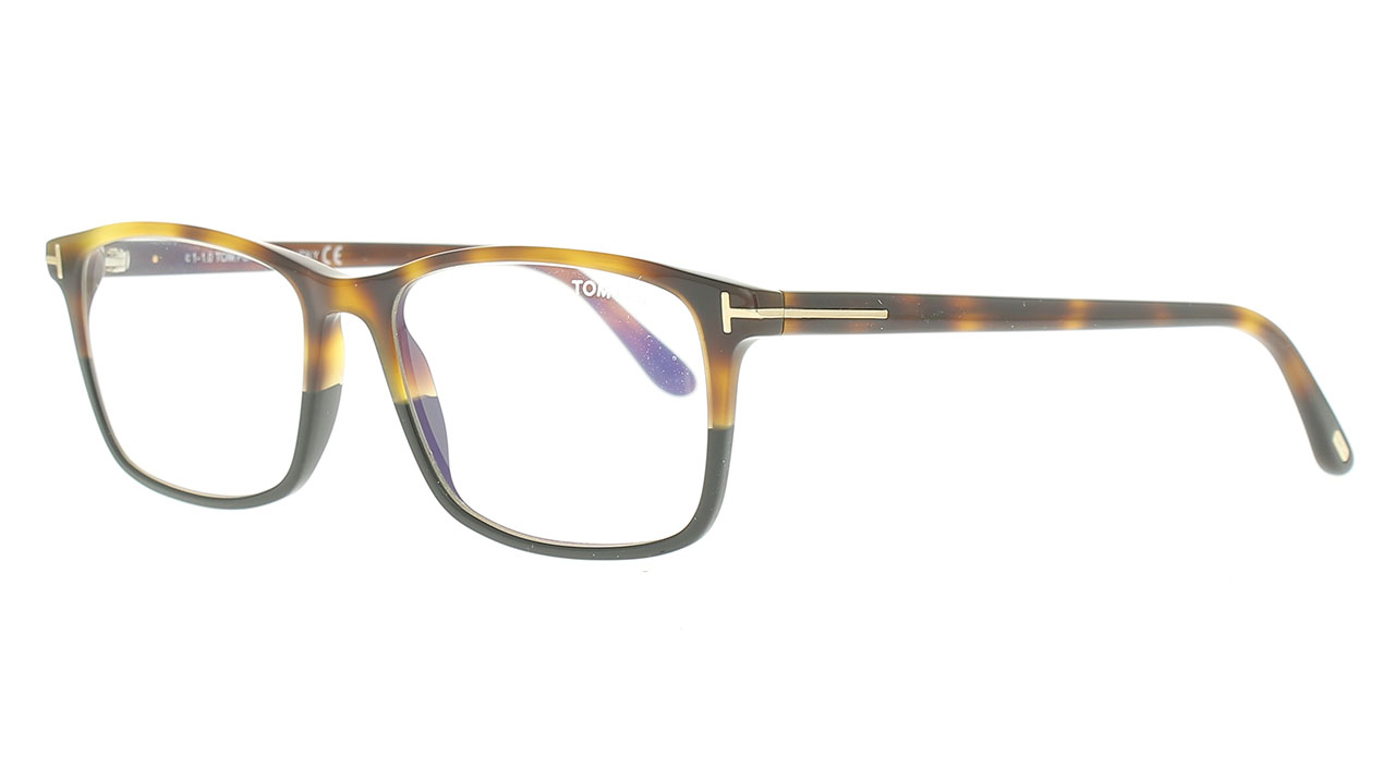 Paire de lunettes de vue Tom-ford Tf5584-b couleur brun - Côté à angle - Doyle