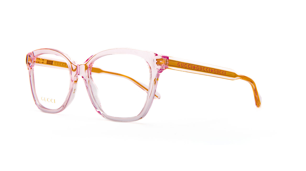 Paire de lunettes de vue Gucci Gg0566o couleur rose - Côté à angle - Doyle