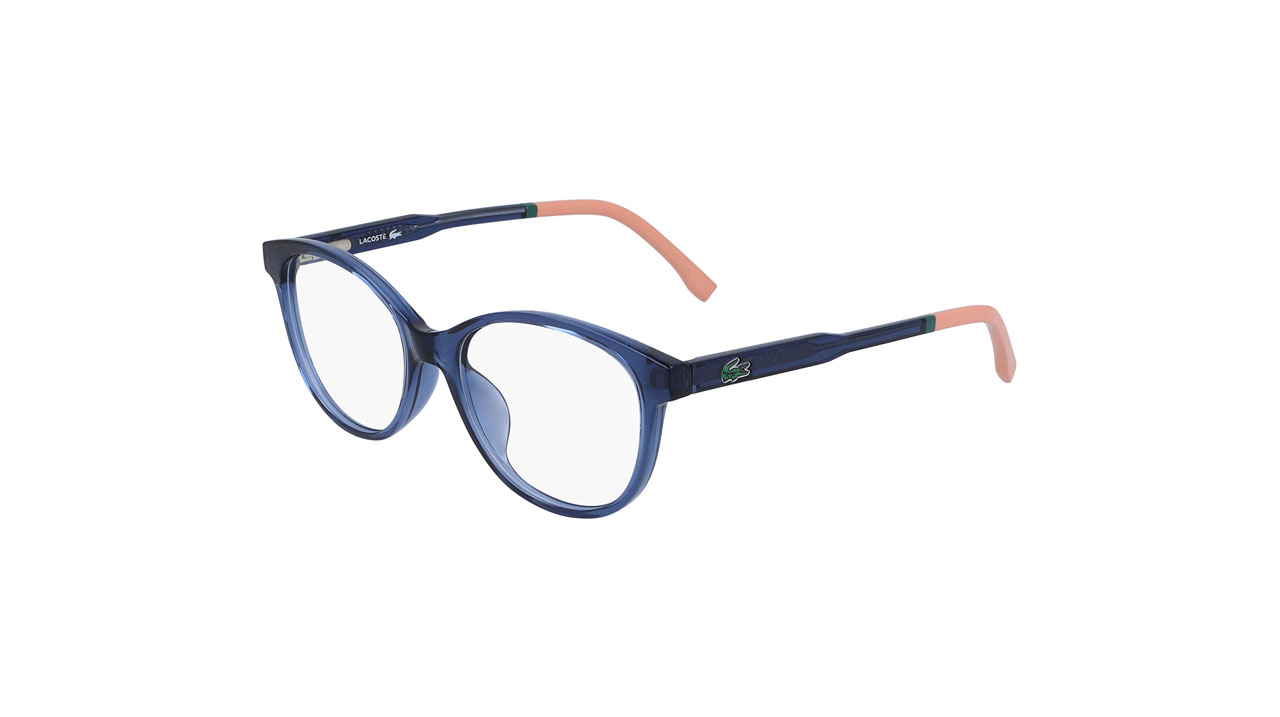Paire de lunettes de vue Lacoste-junior L3636 couleur bleu - Côté à angle - Doyle