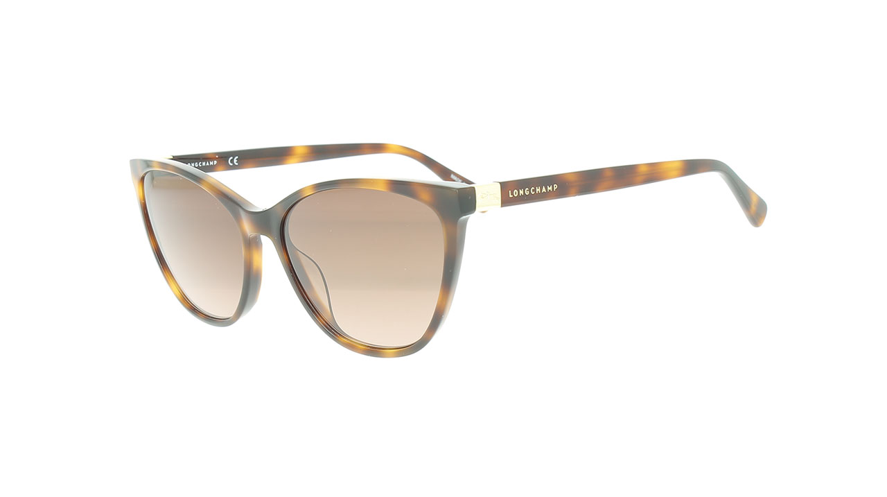 Paire de lunettes de soleil Longchamp Lo659s couleur brun - Côté à angle - Doyle
