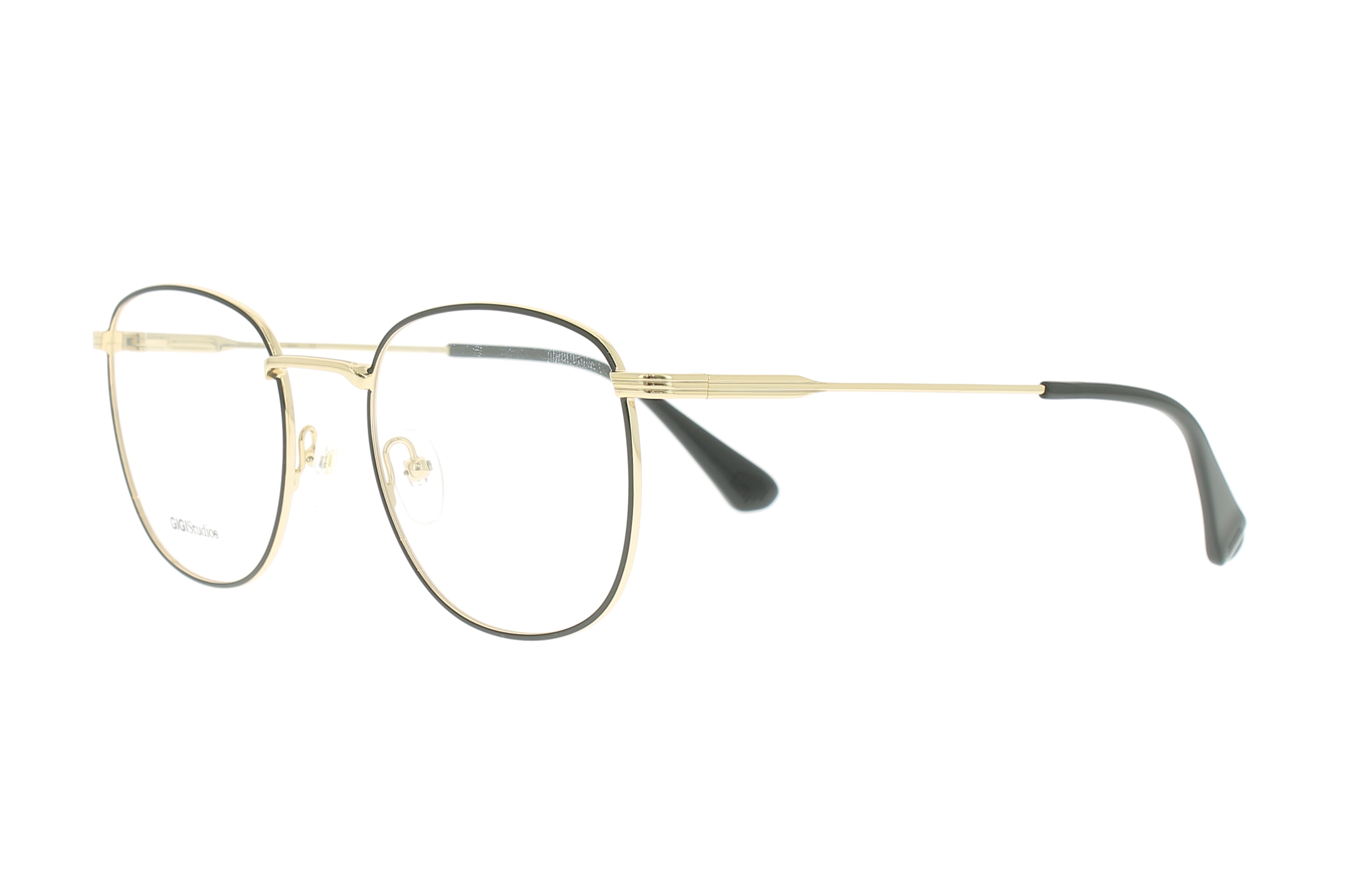 Paire de lunettes de vue Gigi-studios Coltrane couleur noir - Côté à angle - Doyle