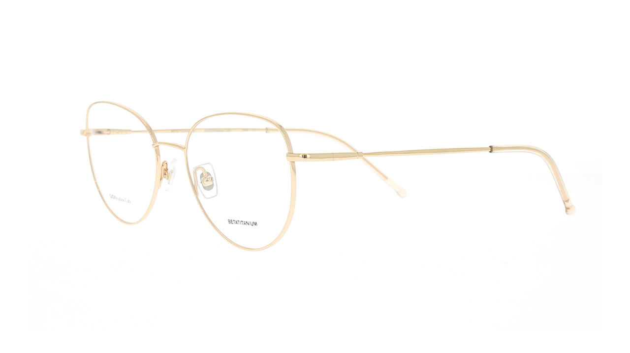 Paire de lunettes de vue Gigi-studios Astrid couleur or rose - Côté à angle - Doyle