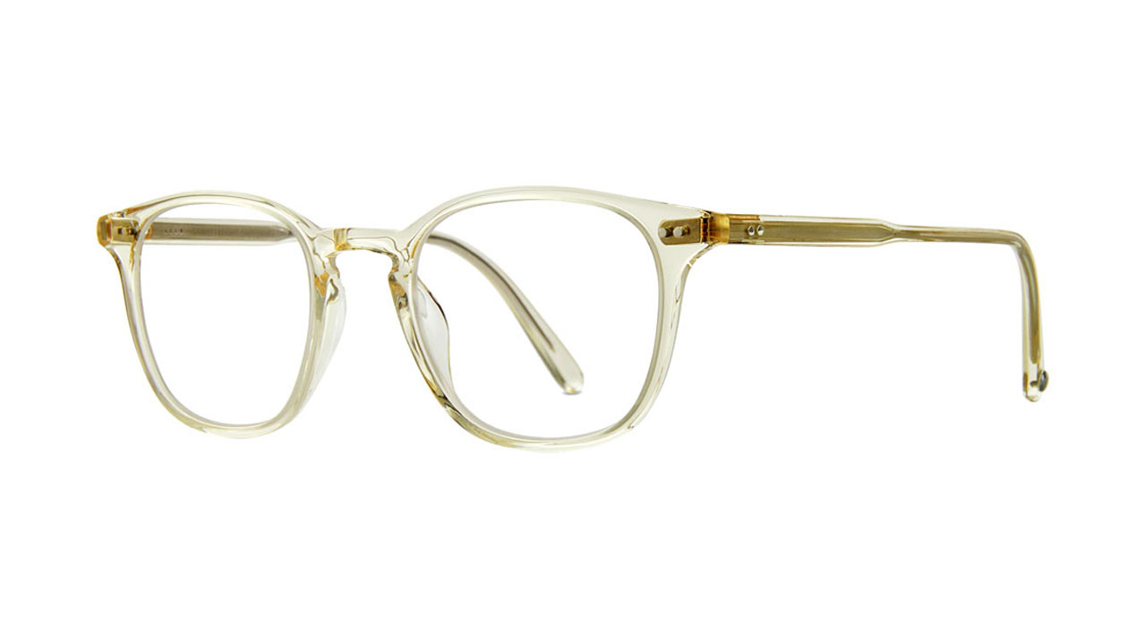 Paire de lunettes de vue Garrett-leight Clark couleur cristal - Côté à angle - Doyle