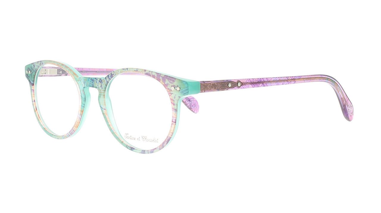 Paire de lunettes de vue Tartine-et-chocolat Tcaa327 couleur turquoise - Côté à angle - Doyle