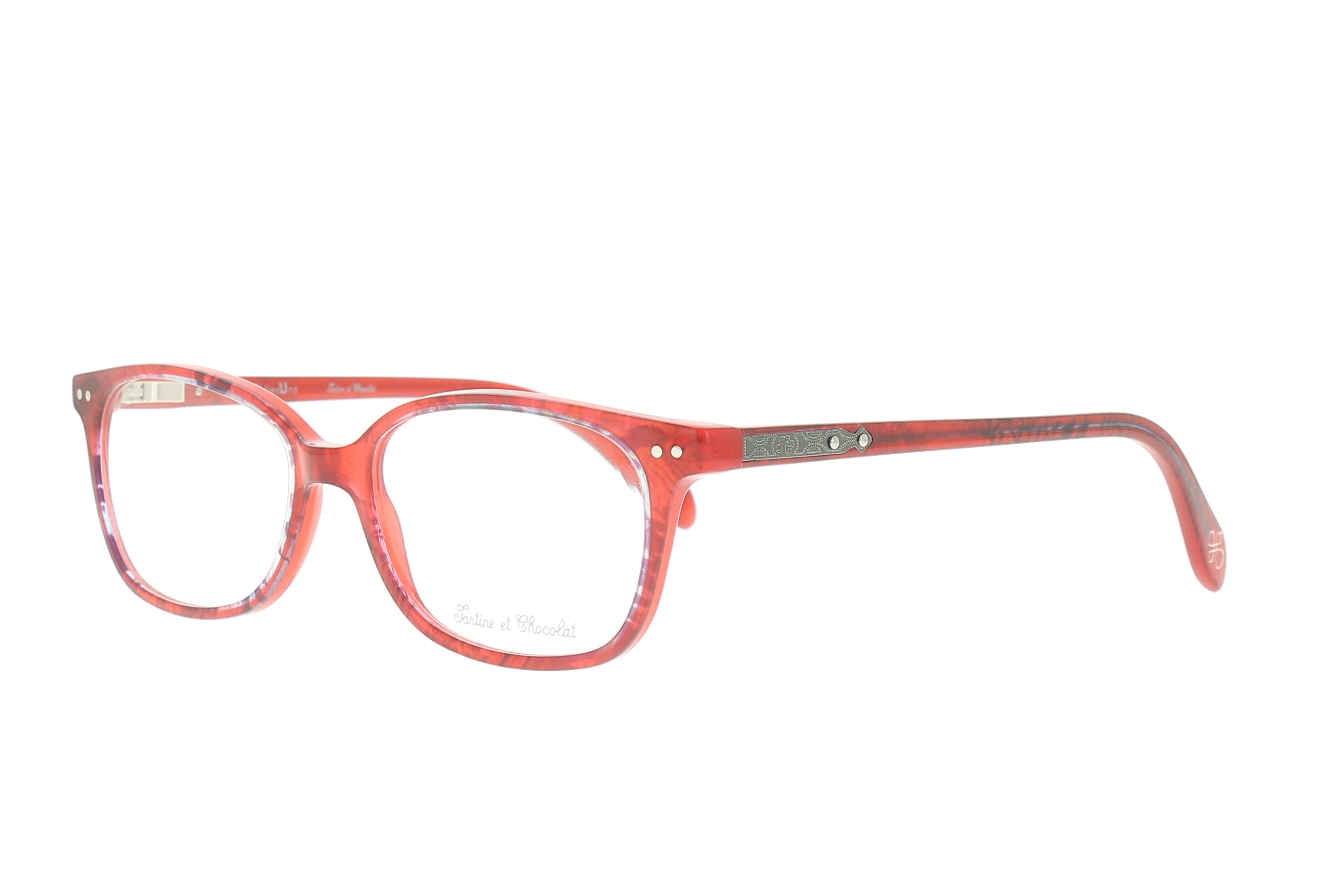 Paire de lunettes de vue Tartine-et-chocolat Tcaa328 couleur rouge - Côté à angle - Doyle