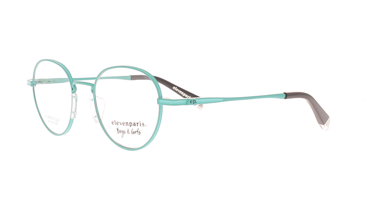 Paire de lunettes de vue Little-eleven-paris Elmm001 couleur turquoise - Côté à angle - Doyle