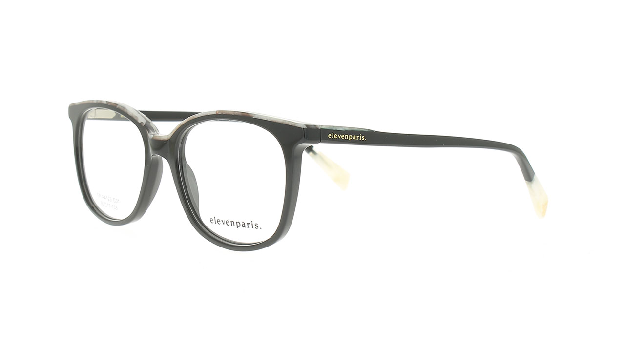 Paire de lunettes de vue Eleven-paris Epaa123 couleur noir - Côté à angle - Doyle