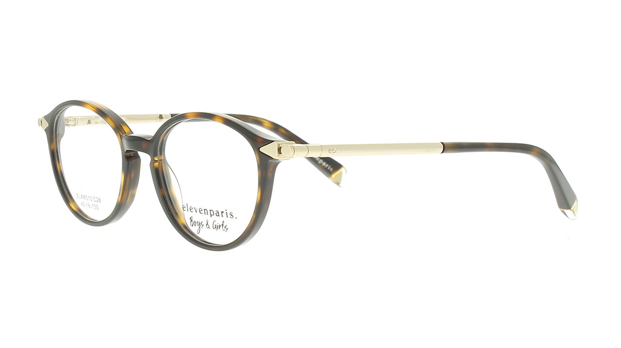 Paire de lunettes de vue Little-eleven-paris Elam010 couleur brun - Côté à angle - Doyle