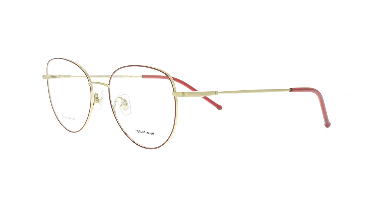 Paire de lunettes de vue Gigi-studios Astrid couleur or - Côté à angle - Doyle