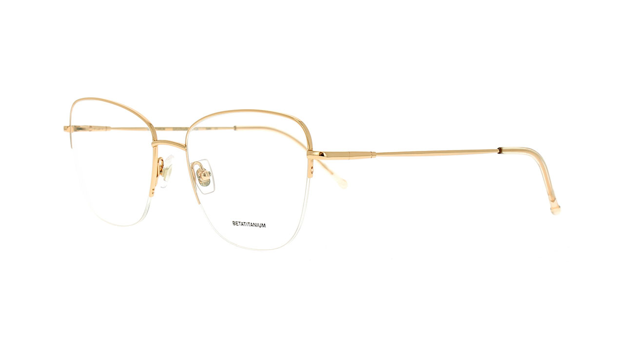 Paire de lunettes de vue Gigi-studios Lullaby couleur or rose - Côté à angle - Doyle