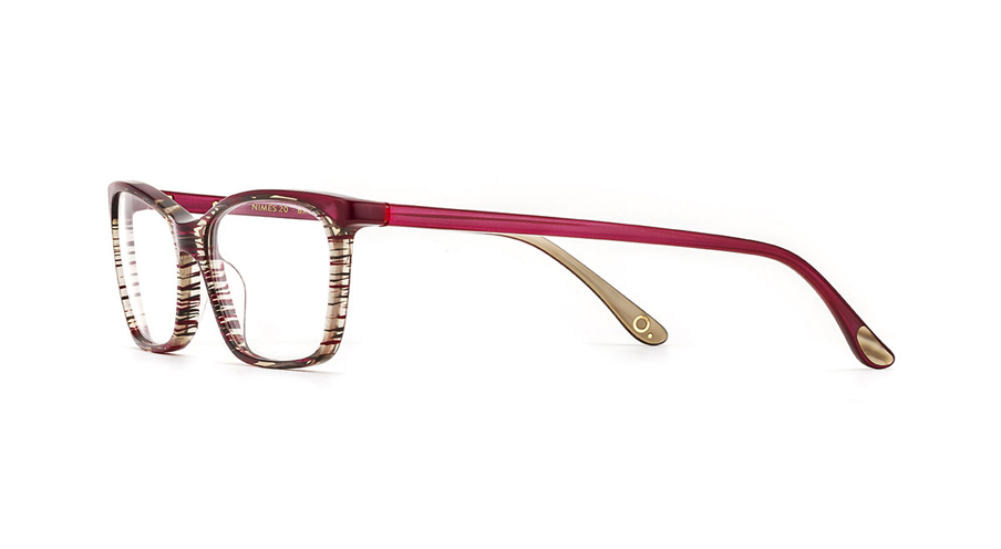 Paire de lunettes de vue Etnia-barcelona Nimes 20 couleur rouge - Côté à angle - Doyle