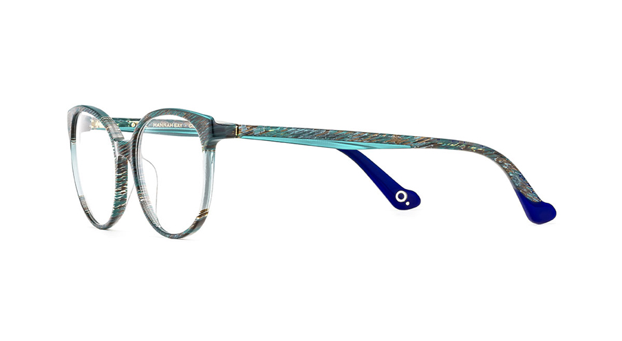 Paire de lunettes de vue Etnia-barcelona Hannah bay couleur turquoise - Côté à angle - Doyle