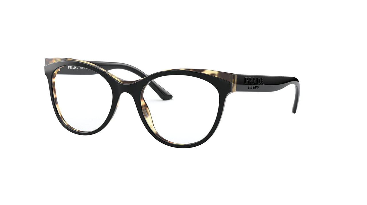 Paire de lunettes de vue Prada Pr05w couleur noir - Côté à angle - Doyle