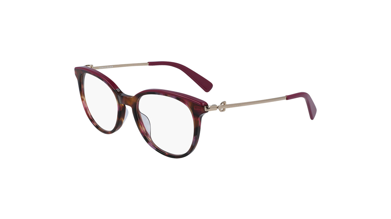 Paire de lunettes de vue Longchamp Lo2667 couleur mauve - Côté à angle - Doyle