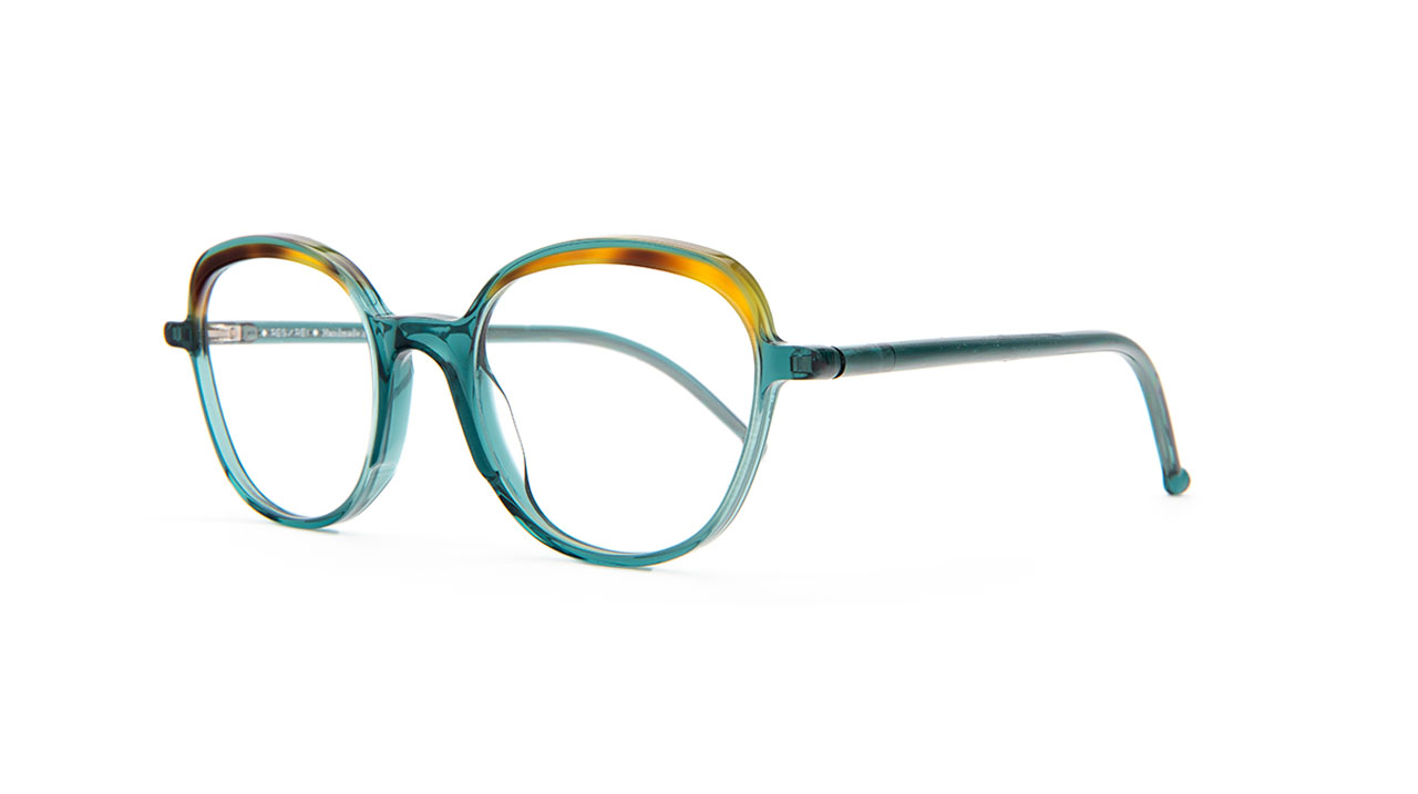 Paire de lunettes de vue Res-rei Tequila sunrise couleur turquoise - Côté à angle - Doyle