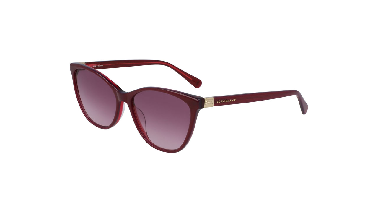Paire de lunettes de soleil Longchamp Lo659s couleur mauve - Côté à angle - Doyle