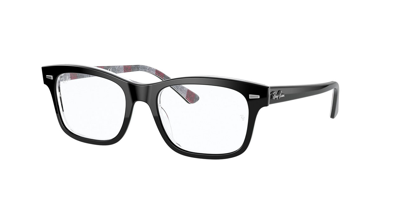 Paire de lunettes de vue Ray-ban Rx5383 couleur noir - Côté à angle - Doyle