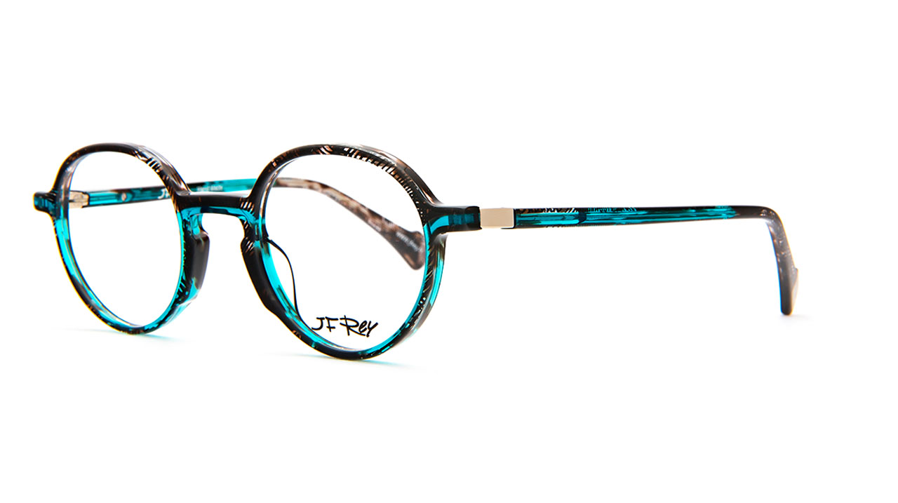 Paire de lunettes de vue Jf-rey Jf1498 couleur turquoise - Côté à angle - Doyle