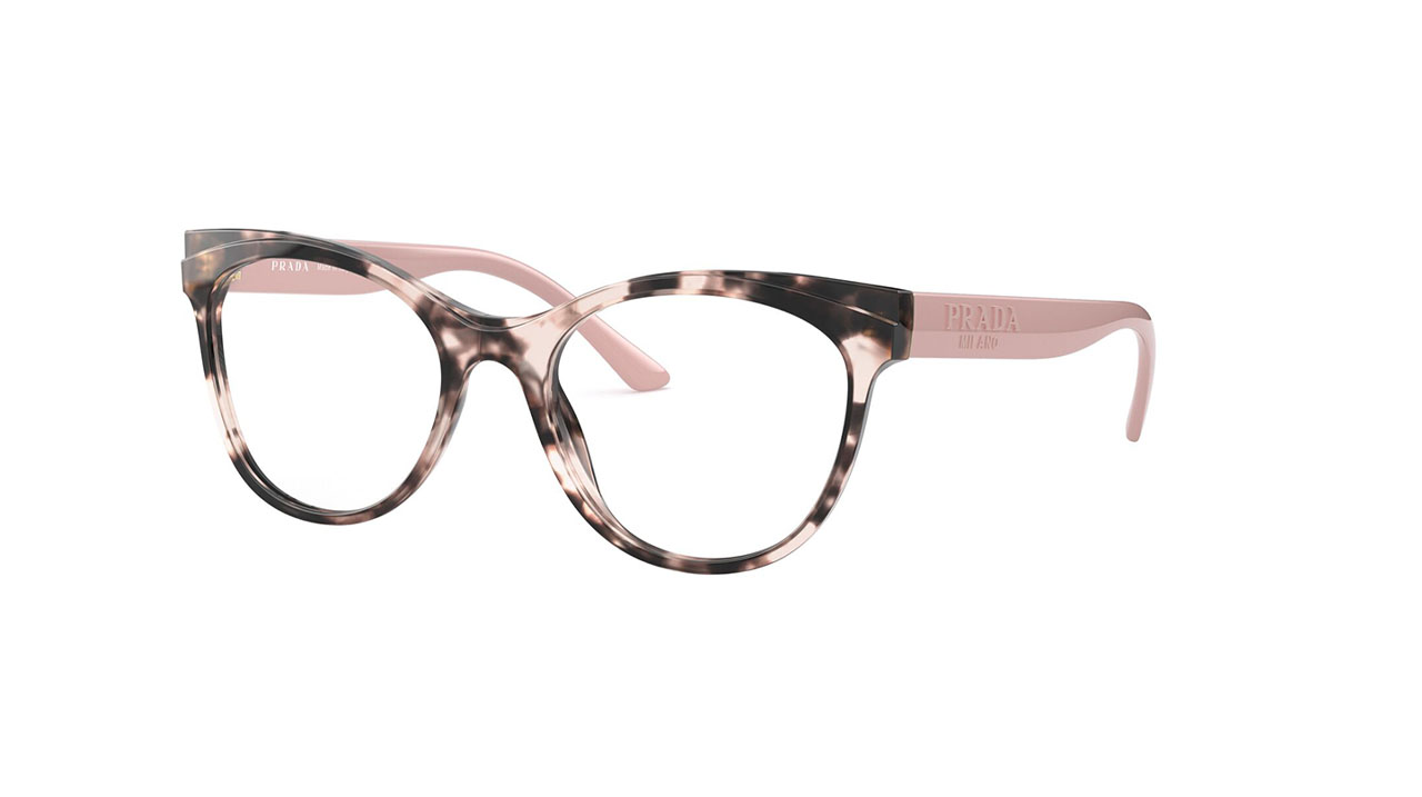 Paire de lunettes de vue Prada Pr05w couleur rose - Côté à angle - Doyle