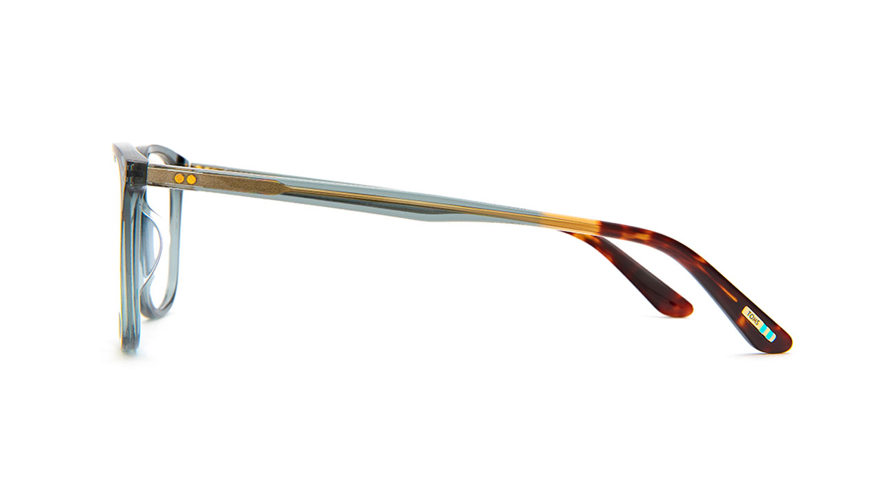 Paire de lunettes de vue Toms Parker couleur turquoise - Côté droit - Doyle