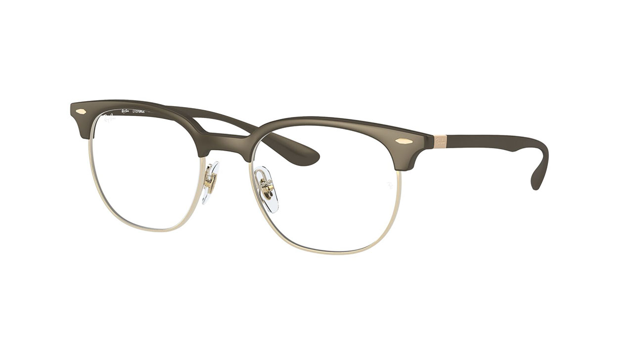 Paire de lunettes de vue Ray-ban Rx7186 couleur brun - Côté à angle - Doyle