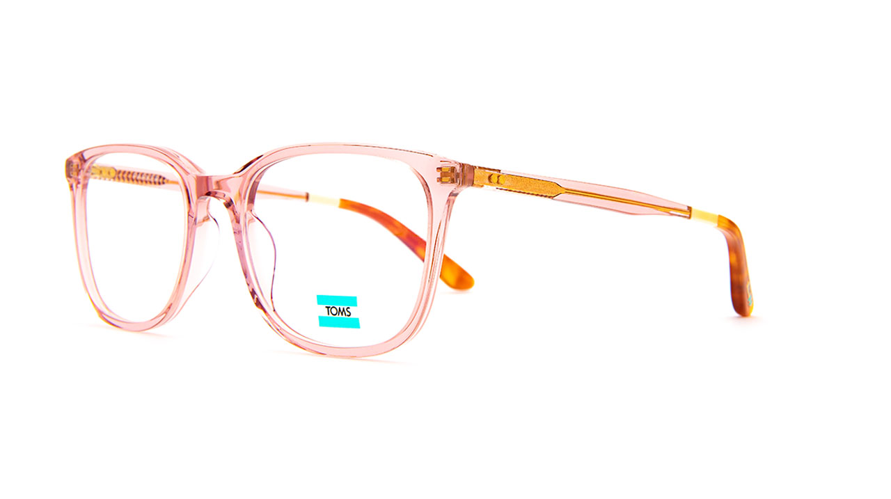 Paire de lunettes de vue Toms Parker couleur rose - Côté à angle - Doyle