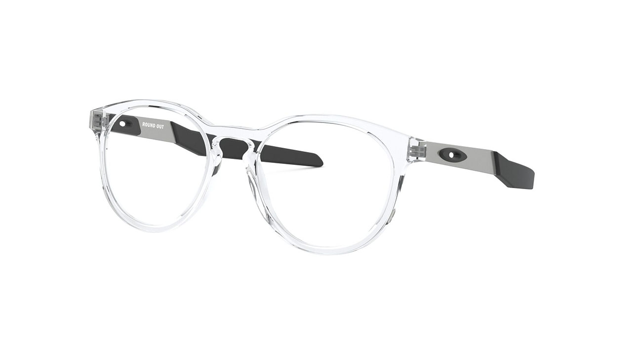 Paire de lunettes de vue Oakley Round out oy8014-0248 couleur cristal - Côté à angle - Doyle