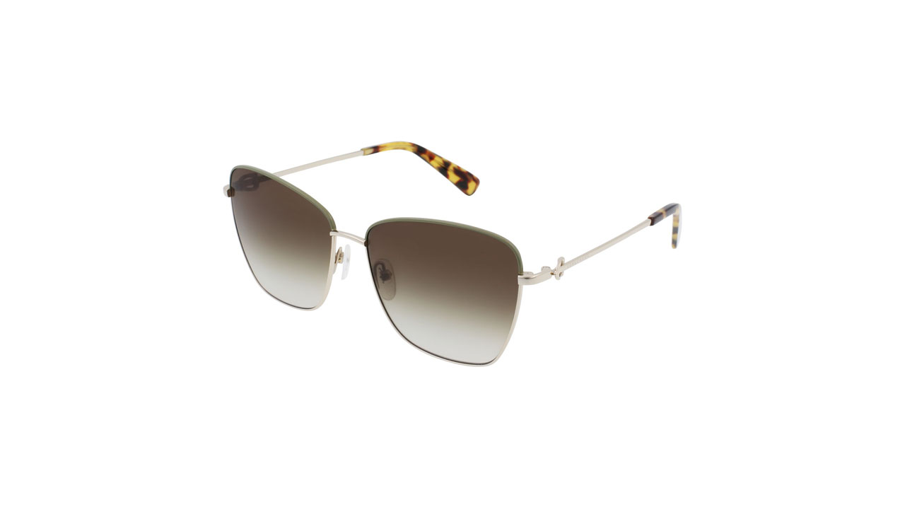 Paire de lunettes de soleil Longchamp Lo153s couleur gris - Côté à angle - Doyle
