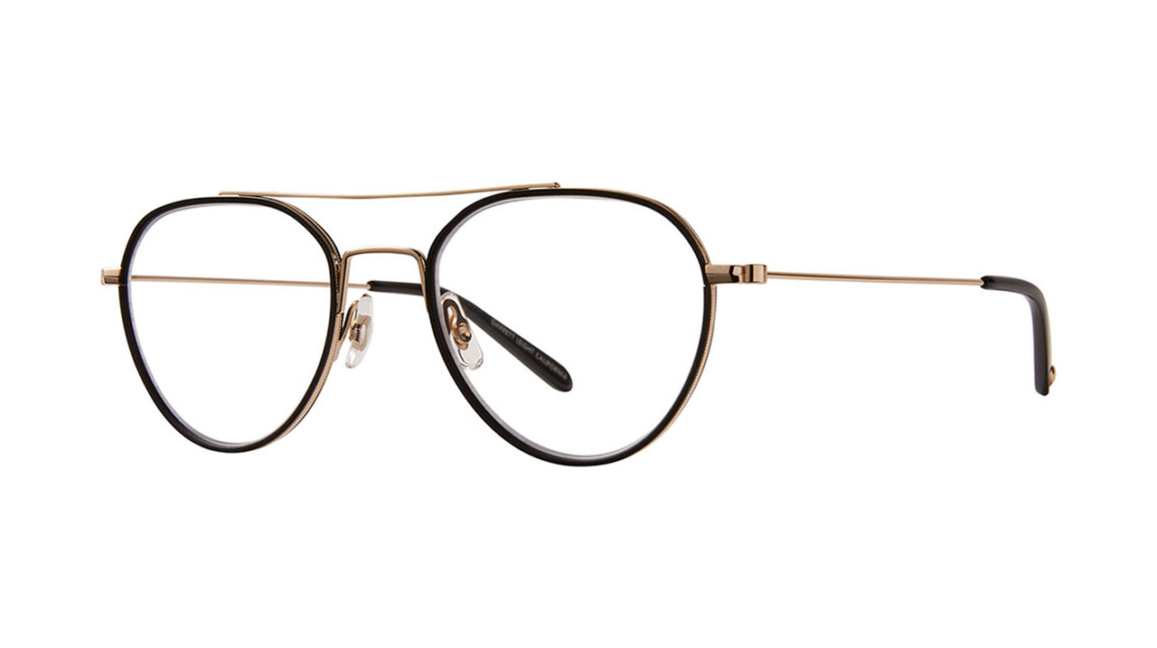 Paire de lunettes de vue Garrett-leight San miguel w couleur noir - Côté à angle - Doyle