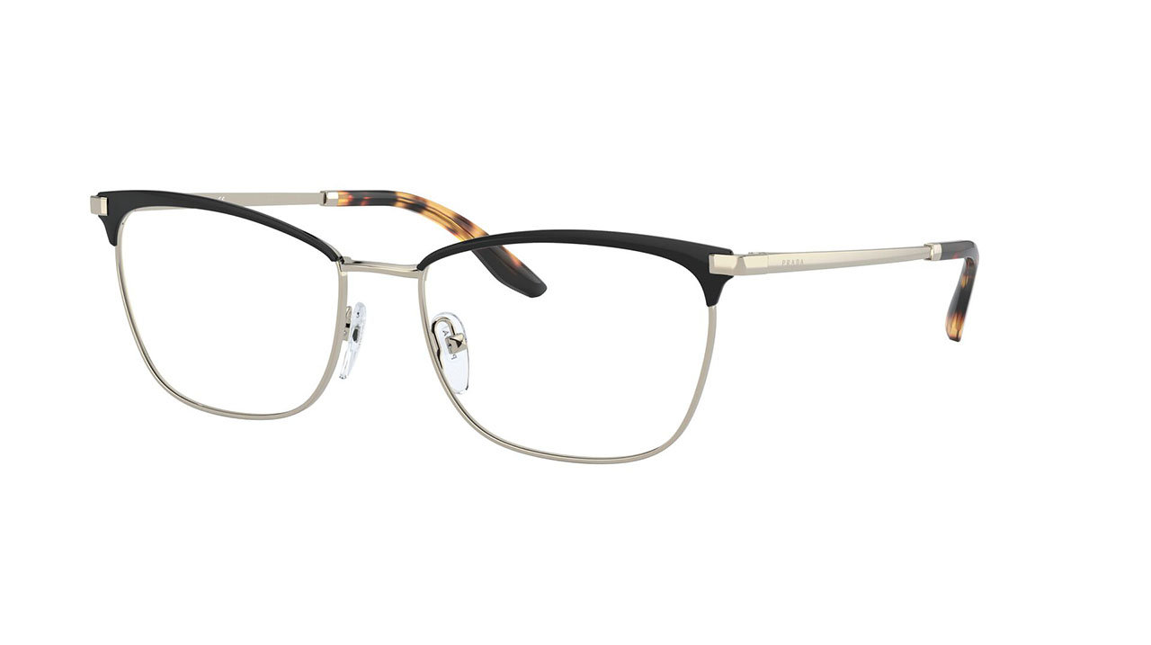 Paire de lunettes de vue Prada Pr57w couleur noir - Côté à angle - Doyle