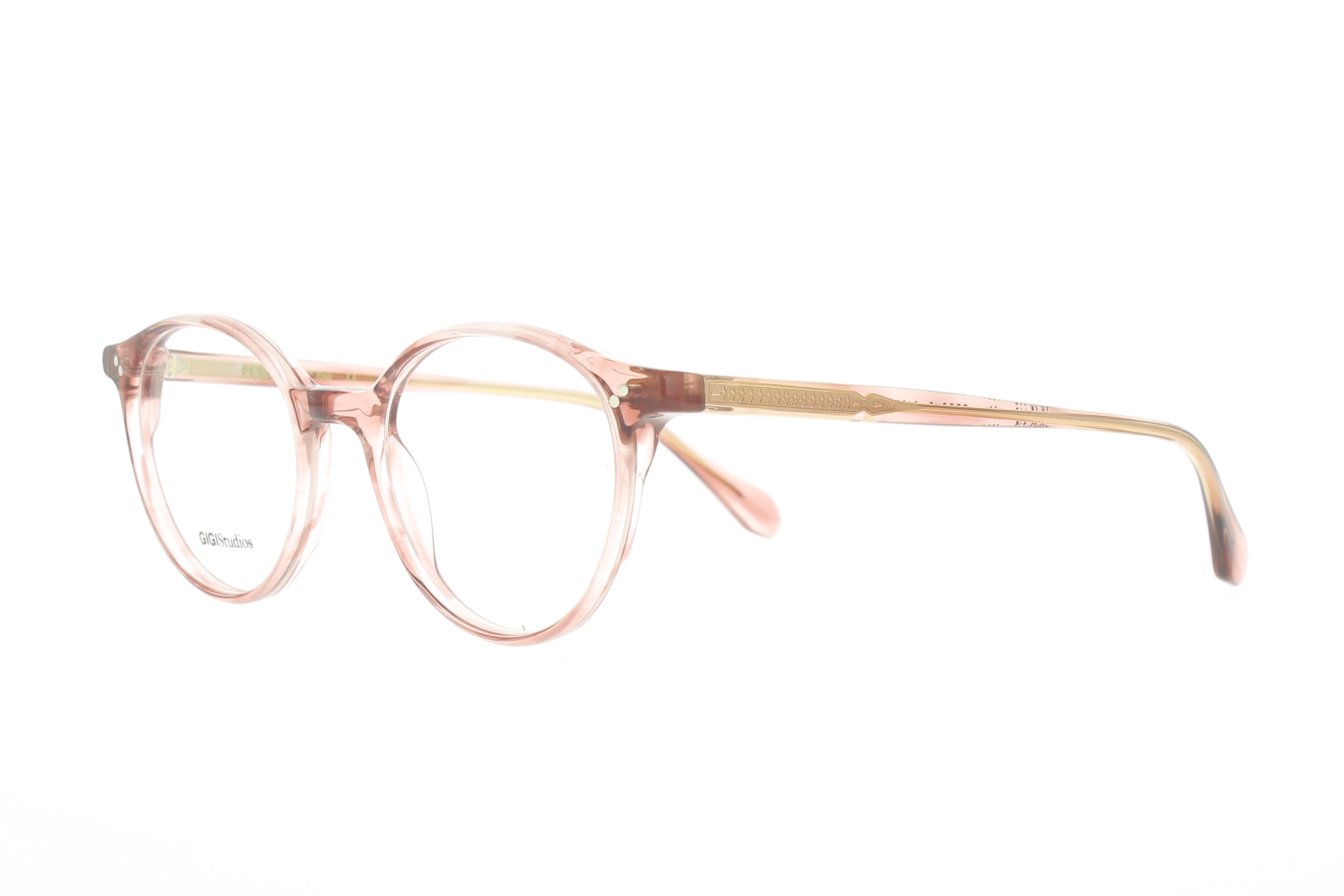 Paire de lunettes de vue Gigi-studios Brooks couleur rose - Côté à angle - Doyle
