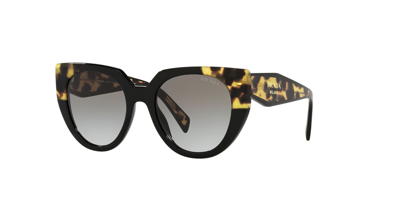 Paire de lunettes de soleil Prada Pr14w /s couleur noir - Côté à angle - Doyle