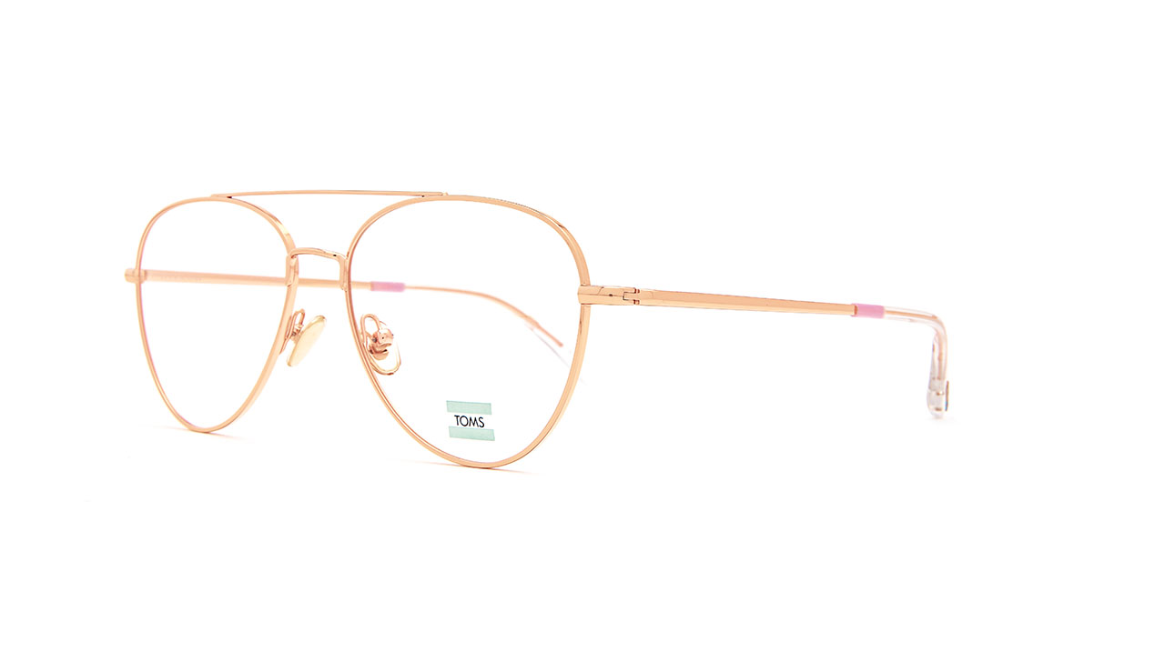 Paire de lunettes de vue Toms Winslow couleur or rose - Côté à angle - Doyle