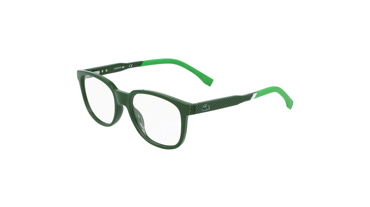 Paire de lunettes de vue Lacoste L3641 couleur vert - Côté à angle - Doyle