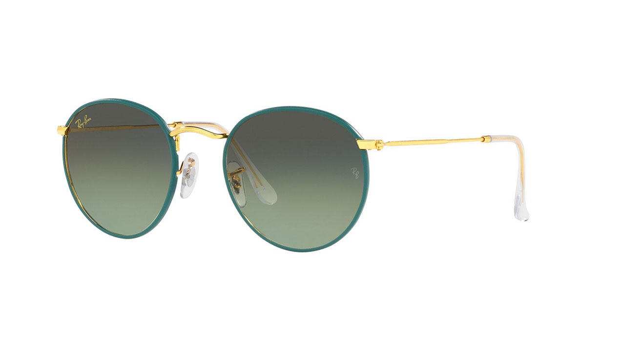 Paire de lunettes de soleil Ray-ban Rb3447jm couleur turquoise - Côté à angle - Doyle