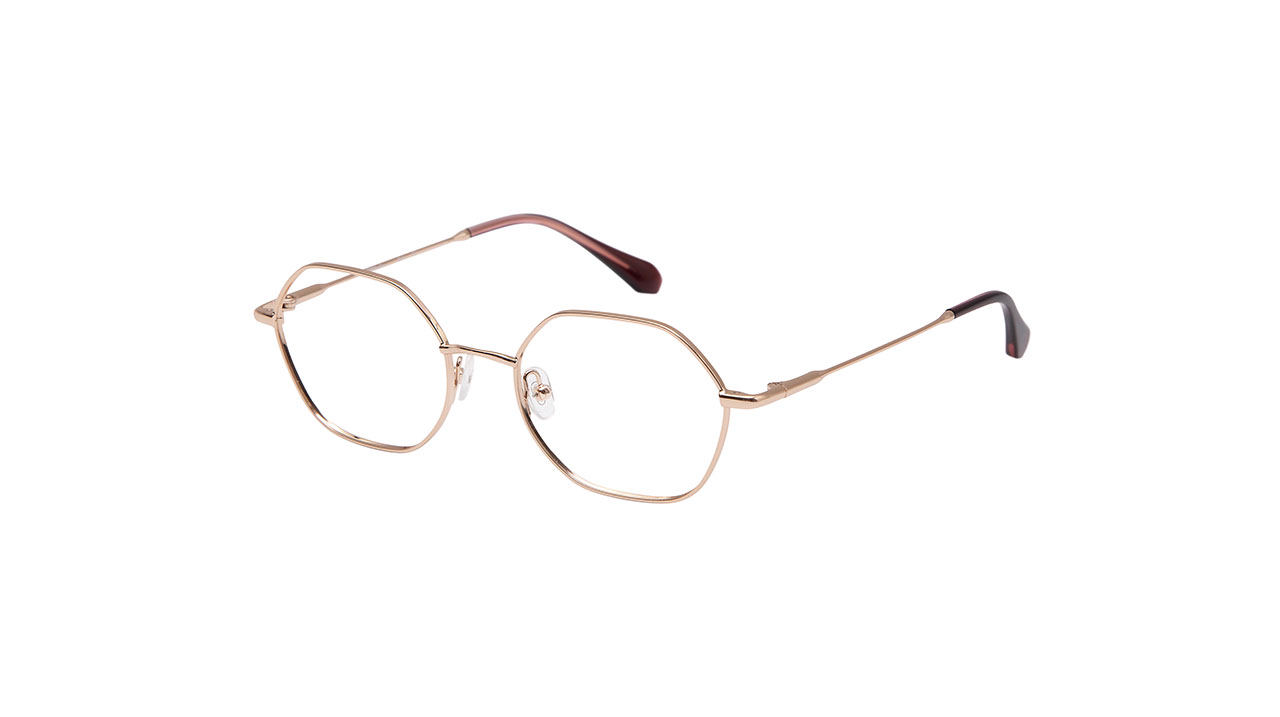 Paire de lunettes de vue Gigi-studios Almond couleur or rose - Côté à angle - Doyle