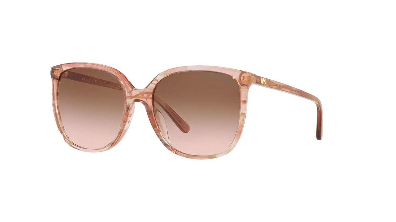 Paire de lunettes de soleil Michael-kors Mk2137u /s couleur pêche cristal - Côté à angle - Doyle