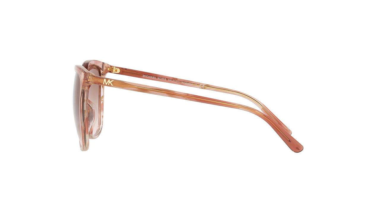 Paire de lunettes de soleil Michael-kors Mk2137u /s couleur pêche cristal - Côté droit - Doyle