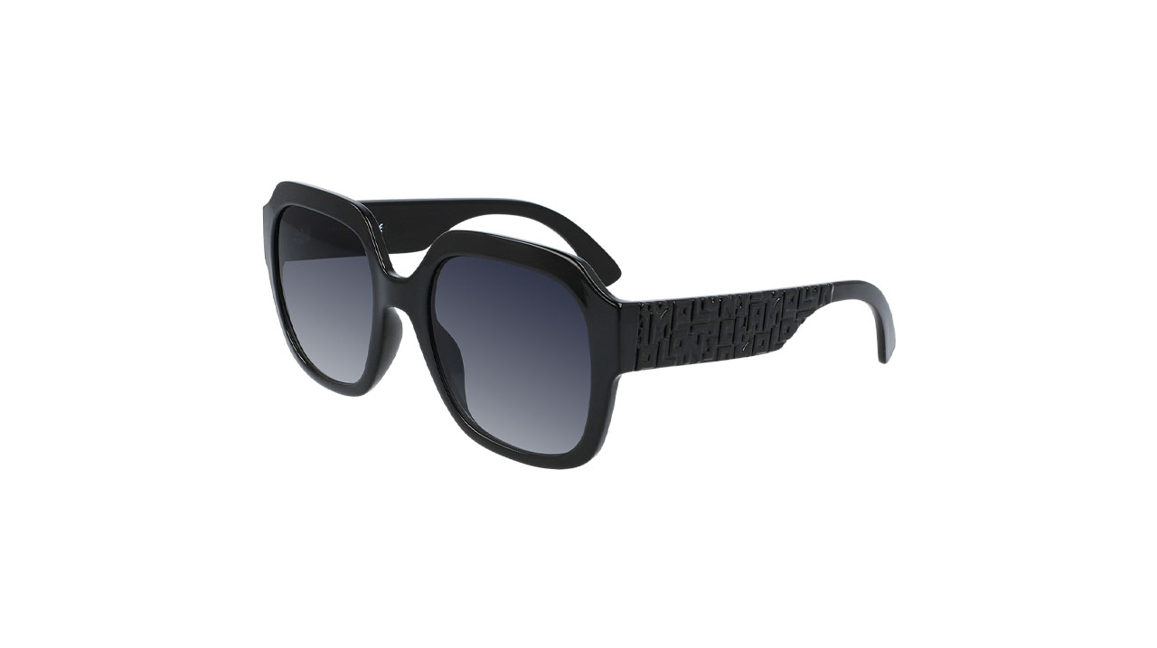 Paire de lunettes de soleil Longchamp Lo690s couleur noir - Côté à angle - Doyle