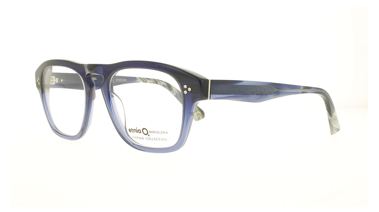 Paire de lunettes de vue Etnia-vintage Kirk couleur marine - Côté à angle - Doyle