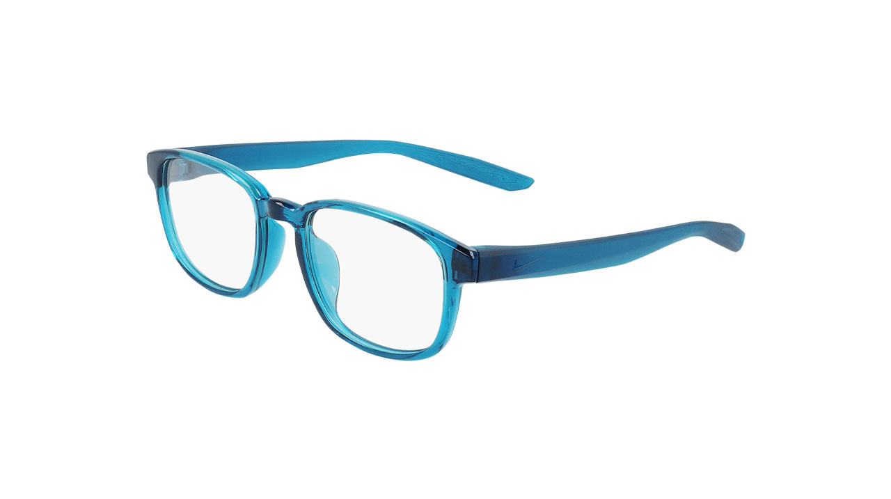 Paire de lunettes de vue Nike-junior 5031 couleur turquoise - Côté à angle - Doyle