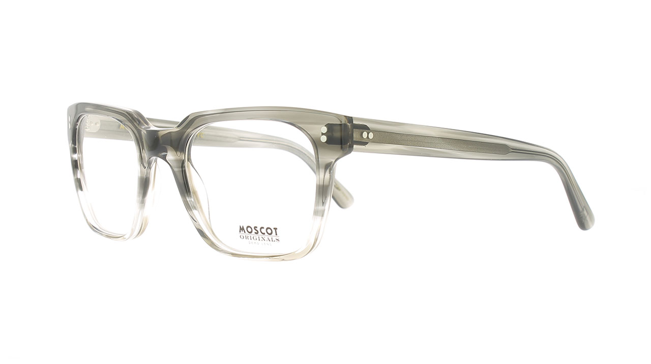 Paire de lunettes de vue Moscot Zayde couleur gris - Côté à angle - Doyle