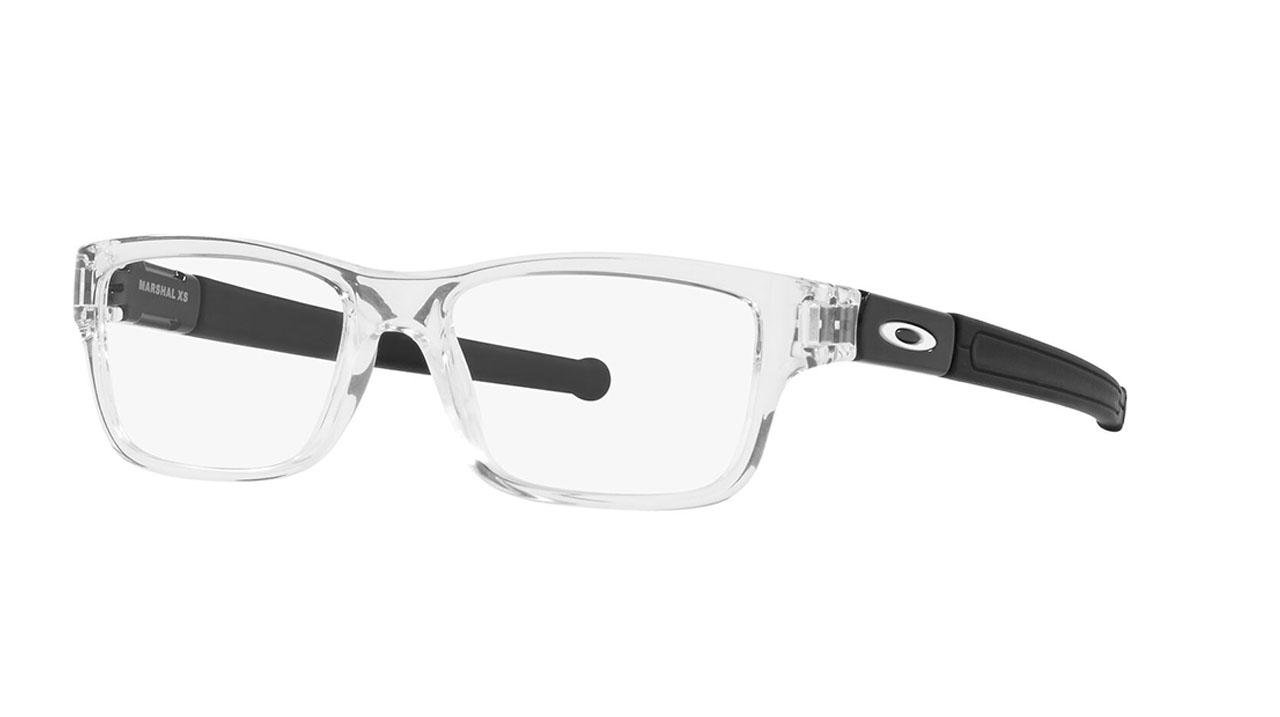 Paire de lunettes de vue Oakley Marshal xs oy8005-0747 couleur cristal - Côté à angle - Doyle