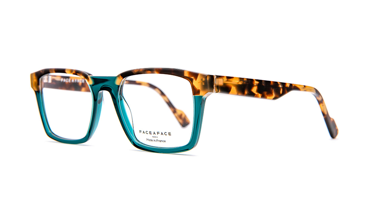 Paire de lunettes de vue Face-a-face Keith 1 couleur turquoise - Côté à angle - Doyle